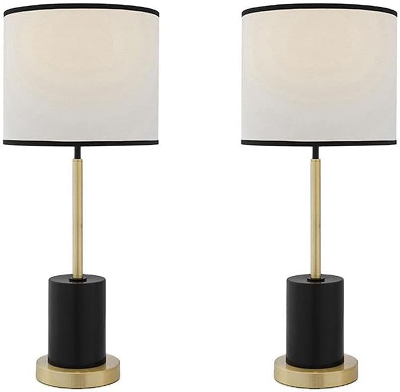 Lampe de chevet traditionnelle noire haut de gamme lot de 2 abat-jour gris