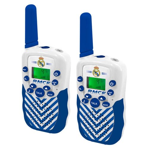 Kids Licensing - Walkie Talkies Real Madrid para Niños (Pack 2), Alcance hasta 1 km y Linterna Integrada