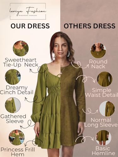 Image of Leriya Fashion Mini Dress for Women | One Piece Dresses for Womens | Stylish Dress for Woman |Mini Dresses Rayon for Women Stylish |Summer Casual Outfit Wear Events, Date & Evening Look