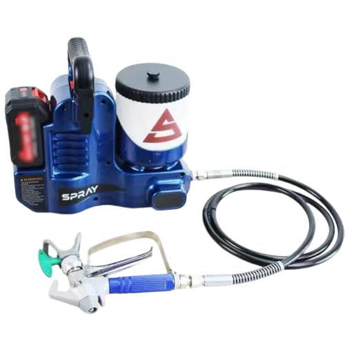 ShaiVrissian 500w Pistola Pulverizadora Pintura Inalámbrica Sin Aire,Pistolas Portátiles,Tolva 1,2 litros,6 Velocidades Ajustables,Caudal 1,1l/Min,para Pintar Casas Y Muebles Blue