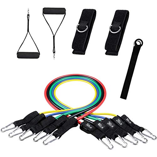 ISABUFEI Exercise Resistance Bands Set Stackable up to 150 lbs Workout Resistance Tubes for Outdoor ISABUFEI Exercise Resistance Bands Set Stackable up to 150 lbs Workout Resistance Tubes for Outdoor