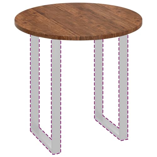 vidaXL Tischplatte Hellbraun Ø 80 x 2,5 cm Massivholz Eiche, Moderner runder Eichen-Tischplatte, wendbares Design, stylische Essfläche, praktisches Möbel für Wohnzimmer