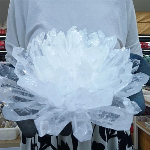 UYCUODLUY Stone White Crystal Cluster, Quartz, Stone(Size:1-1.3kg)