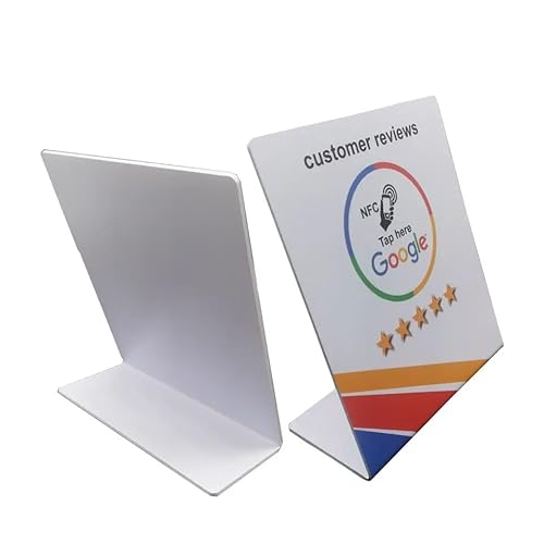 Google Review Plate Stand, Google Review NFC- Boost Your Google Online Presence Tap to Review Card| Boost Reviews Easily| Enhance Google Ratings ,Google Review Plate - Plaque - NFC and QR Sign