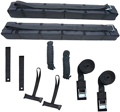Alfa Gear Universal 34" Long Folding Lightweight Anti-Vibration Kayak Soft Roof Rack pad for Kayak/Canoe/Surfboard/Paddle Board/SUP/and Water Sports with Hood Loop and Trunk Straps