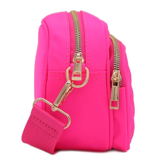 Image of FashionPuzzle Quilted Nylon Crossbody Bag with Wide Strap