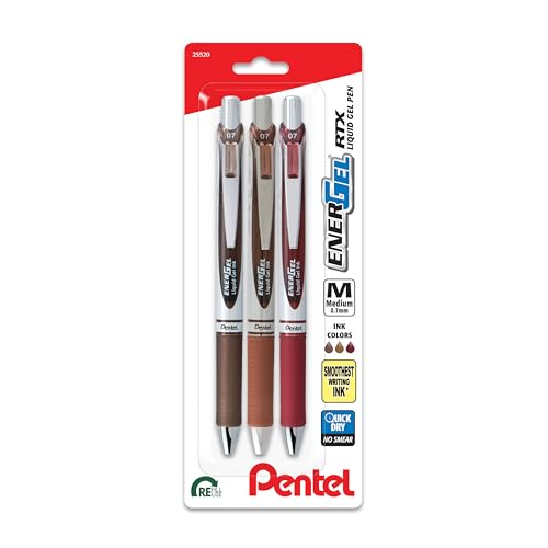 Stylos encre gel EnerGel RTX à teinte changeante bordeaux sépia marron 0.7mm