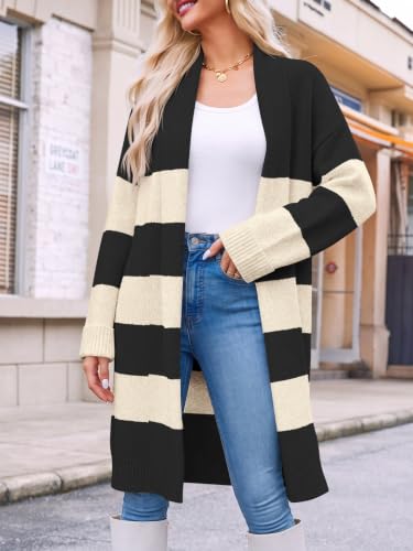 Image of Saodimallsu Womens Long Cardigan Sweaters Chunky Open Front Oversized Slouchy Knit Fall Trendy Coatigan Jackets