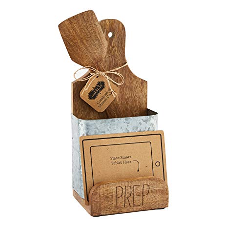 Mud Pie Cookbook and Utensil Caddy, 11 1 2 x 5 1 2 12 , Silver