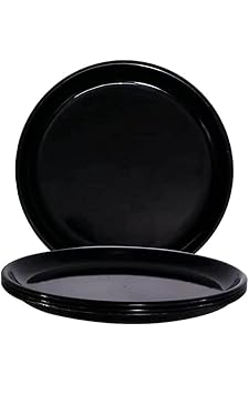 Gloss Finish Microwave Safe Full Plates for Home and Restaurant (28 cm) Black Dinner Plate (Pack of 3, Microwave Safe)