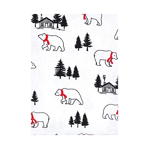 Image of Hudson Baby Unisex Baby Cotton Flannel Burp Cloths Bundle, Buffalo Plaid Bear, One Size