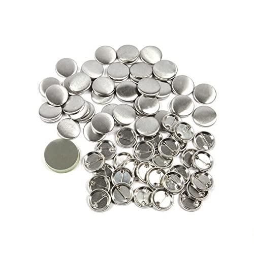 Uvimark | 100 Consumibles completos de chapas para hacer, recambios de chapas con alfiler montado y plástico protector para máquinas B150, F300, B500 y B700. Chapas, (Chapas Alfiler 31 mm)