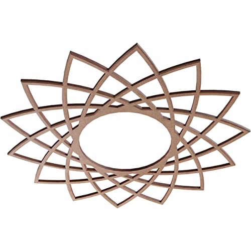 Image of Ekena Millwork 18 inchOD x 6 7 /8 inchID x 3 /8 inchT Eleanor Wood Fretwork Pierced Ceiling Medallion, Wood (Paint Grade)