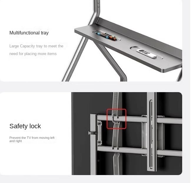 Soporte Universal para TV con Ruedas para Pantallas 55-100 Pulgadas miniatura 4