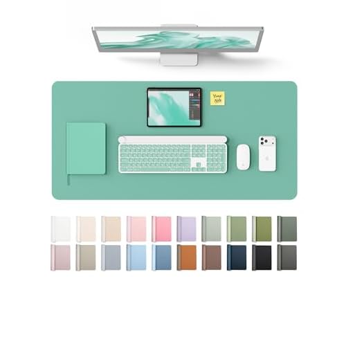 YSAGi Leather Desk Protector, Office Mat, Large Mouse Mat, Non-Slip PU Leather Blotter, Laptop Desk Mat, Waterproof Writing Pad for Office and Home (G