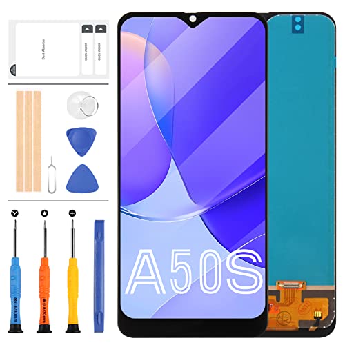 per Samsung Galaxy A50s Schermo LCD Repelacement SM-A507F SM-A507FN SM-A5070 Display 6.4 Pollici Touch Glass Panel Completo Digitizer Assembly Kit di Riparazione Non Adatto per SM-A50