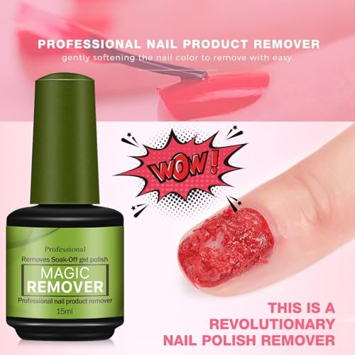 Image of INOG Gel Nail Polish Remover Set, No Need for Foil, Quick & Easy Polish Remover In 3-5 Minutes, No Need Soaking Or Wrapping Doesn't Hurt Nails