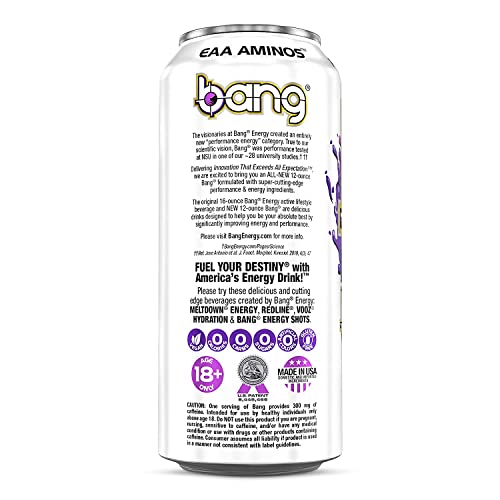 Bang Energy Drinks - 6, 16 ounce cans (Purple Haze)