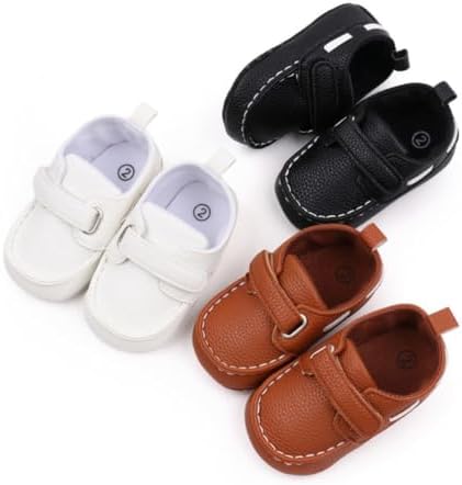 XYLUIGI Baby Loafers Prewalker Moccasin Newborn Soft Sole Non-Slip Slip on Shoes for Infant Todder Boys, White, 6-12 Months — view 5