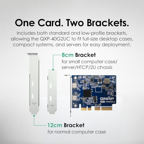 Image of QNAP QXP-40G2UC Dual-Port USB 4 Type-C Expansion Card, 40Gbps, PCIe Gen4 x4, Thunderbolt 4 Compatible
