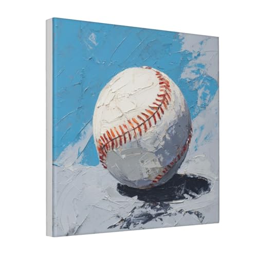 Lienzo de béisbol blanco enmarcado Woshuwo de 30 x 30 cm para renovar paredes vacías