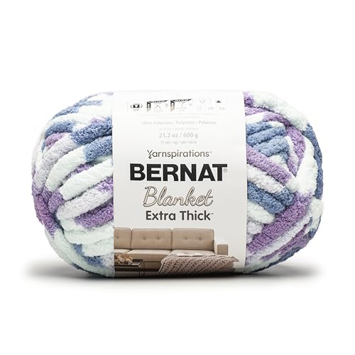 Bernat Blanket Extra Thick Chunky Yarn for Crocheting, Lavender Ice