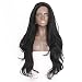 eNilecor Natural Black Lace Front Wig Long Curly Synthetic Wigs for Black Women with Free Wig Cap(Black)