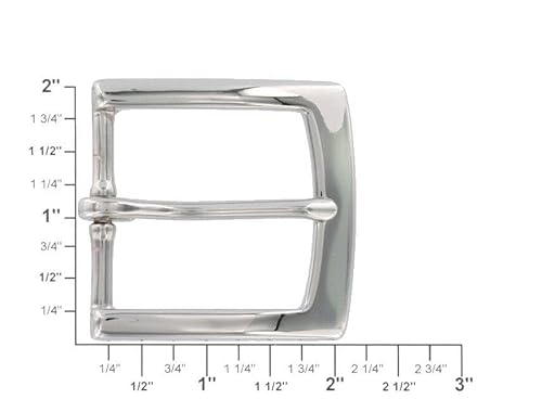 T3465 1 1/2" Nickel Plate, Heel Bar Buckle, Solid Brass-Ll #TOP4