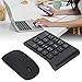 Numeric Keyboard and Mouse Combo, 2.4G Numeric Keyboard and 18-Key Multifunctional Financial Keyboard, with 1200 Dpi Mouse and Receiver, Suitable for Laptop Notebook Desktop PC