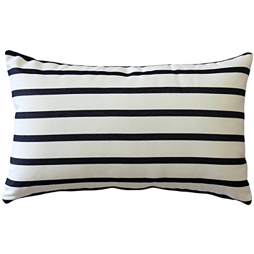 PILLOW DÉCOR Sunbrella Lido Indigo Stripes 12x19 Outdoor Pillow