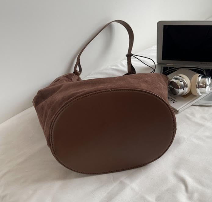 Slouchy Suede Hobo Tote Bag for Women Trendy Suede Purse Large Capacity Shoulder Handbag Retro Satchel 2026 - Image 6