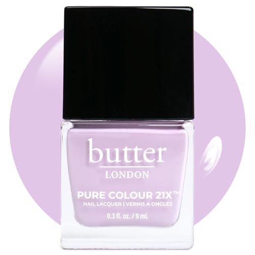 butter LONDON PC21X Nail Lacquer Polish English Lavender - Fast-Drying Long Lasting Gel-Like Finish & Chip-Resistant Nail Lacquer Helps Protects & Strengthens Nails - Vegan & Cruelty-Free
