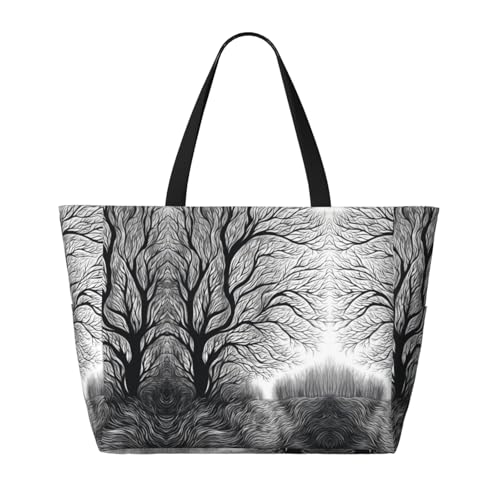 Beach Bag for Women palm trees and flowers Beach Tote Bag Foldable Pool Bags with Zipper Gym Bags4