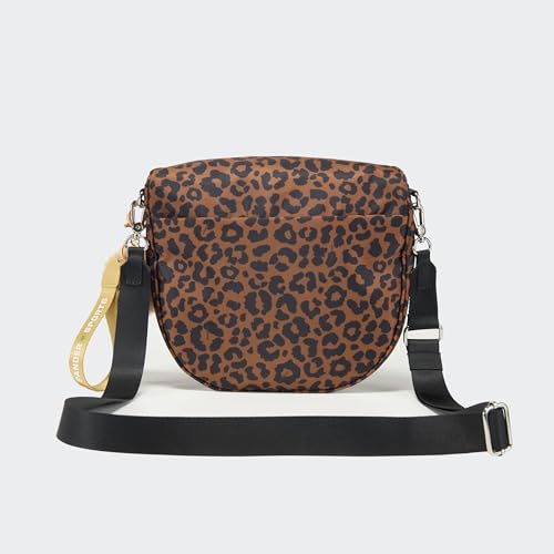Image of Pander Crossbody Bum Bag for Women, Everyday Nylon Shoulder Bag with Pompom Keychain Wristlet Bag Charm, Adjustable Strap