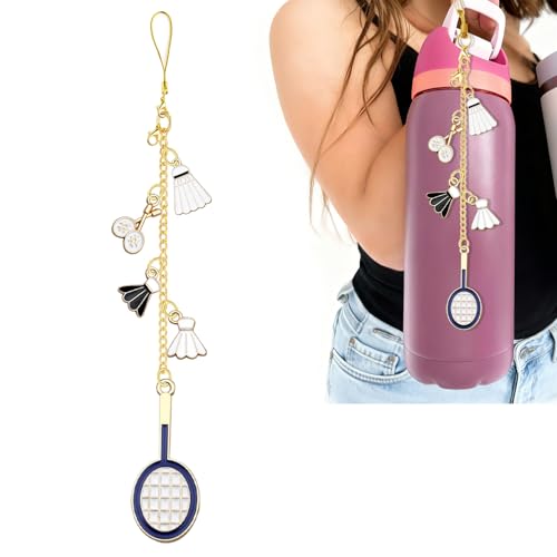 Z-synka Badminton Charm Compatible with Owala Water Bottle and Stanley Cup