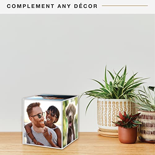 MCS Plastic 6-Sided Photo Cube, Clear, Set of 4