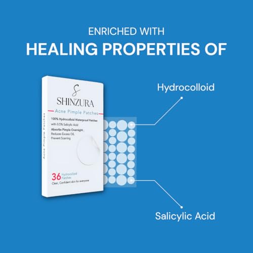 Image of Acne Pimple Patches - 36 patches - 8mm and 12 mm - Fast-Acting Hydrocolloid & Salicylic Acid Stickers for Invisible Blemish Healing | for all skin types of both male and female (( Pack of 1 , 36 patches ) | Overnight Acne Treatment | Absorbs pus and oil , Reduces redness and inflammation , Waterproof and discreet