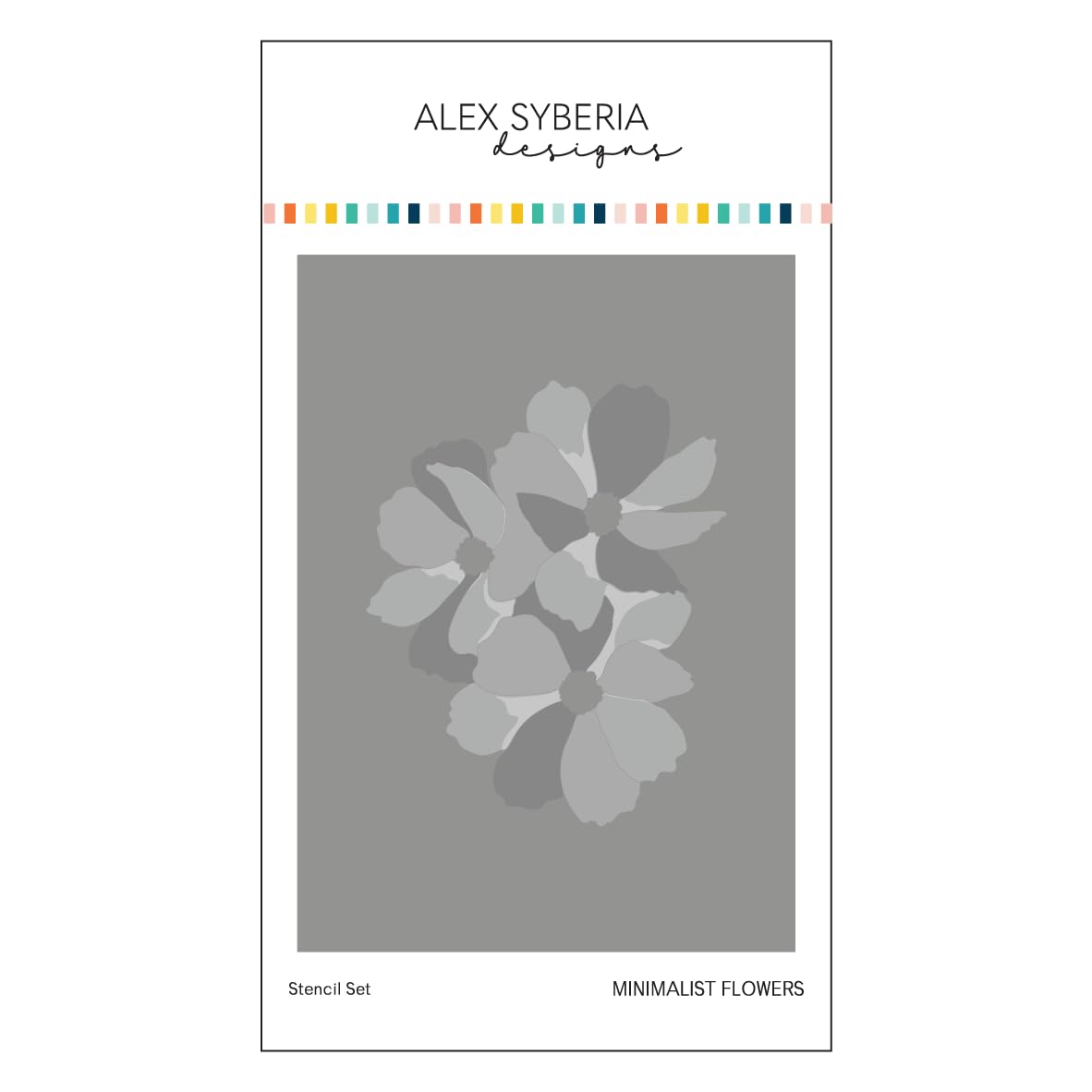 Alex Syberia Designs Clear - Minimalist Flowers Stencil Set