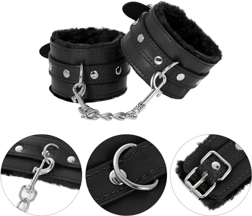 12er BDSM Bondage Set Fesselset Erotik SM Sex Spielzeug Zugband Handschellen Knöchelmanschetten Analplug Nippelklemmen Ballknebel Federkitzler Augenmaske Peitsche Paddel Baumwollseil Paare (schwarz)