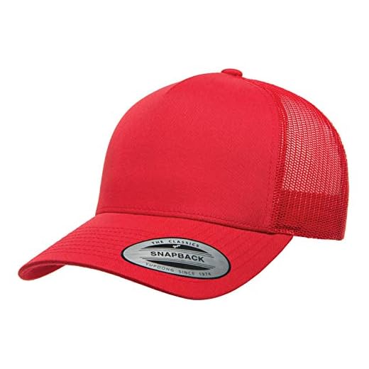Yupoong Men's YP Classics 5-Panel Retro Trucker Cap, OSFA Red, One Size