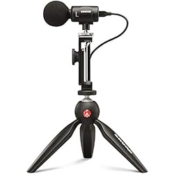 Shure MV88+ Micrófono de Condensador Kit de vídeo estéreo Digital para Apple y Android, con trípode Manfrotto PIXI, Abrazadera para teléfono, Soporte y Cables iOS y USB-C