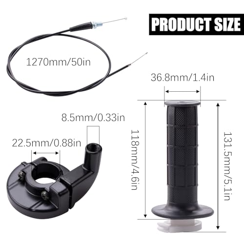 Image of Mini Bike Throttle Cable Assembly Kit fit for Coleman CT200U CT200U-EX BT200X Baja DB30 Warrior MB200 Predator 212cc Massimo Motovox 196cc 200cc 6.5hp Engine Parts (7 /8 inch Handlebar)