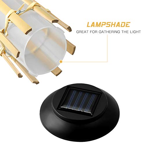 Uonlytech 1 Pc Luz Solar Do Caminho Luz da Tocha de Bambu Ao Ar Livre Luz Solar da Estaca Do Jardim
