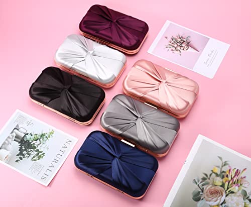 Image of Pleated Satin Clutch Purse For Women Wedding Bridal Clutch Bag Prom Party Clutch