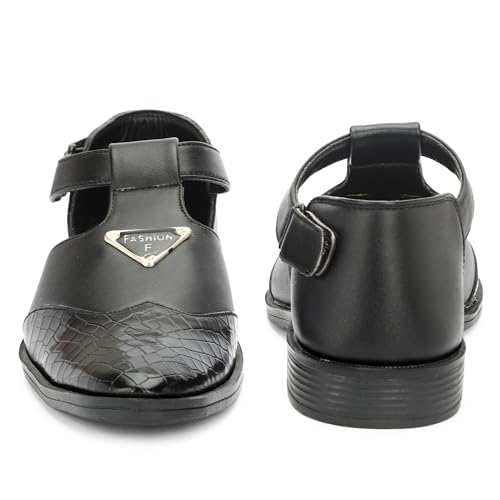 Generic Black Leatherette Roman Sandals - Image 6