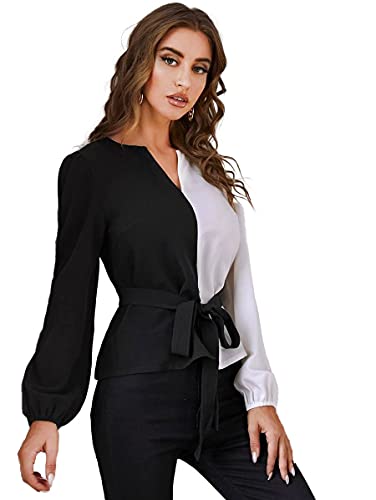 Istyle Can Women’s V-Neck Tie Waist Regular Fit Top