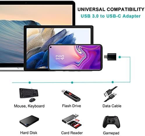 Adapter USB C 4 sztuki, Adapter USB C na USB 3.0 OTG, Adapter Micro USB na USB C, Kompatybilny z MacBook Pro, Samsung Galaxy, Telefonami Komórkowymi, Komputerami