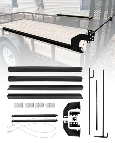 Image of Locking System & Lift Assist for Trailer Gates, Compatible with Utility Trailer Ramp and Tailgate, with 12 to 24 Inch Height Side Rail, 4 to 6 Feet Height & 6 FT 9 In Max Width Tail Gate or Ramp