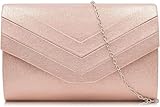 √ 【 Maggiore capacità 】 Le dimensioni sono state aggiornate a 23,9 x 5,8 x 15 cm (più grande). Può contenere iPad Mini, telefono cellulare di qualsiasi dimensione, portafogli, piccoli trucchi. Questa pochette da donna si abbina perfettamente a feste, gala, cerimonie, balli di fine anno, occasioni di matrimonio.