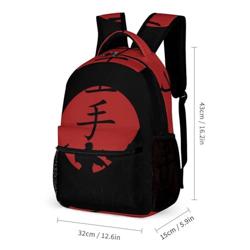 Japanese Karate Backpack Shoulder Bags Lunch Bag Pencil Case Box 3 Set Daypack Cute2